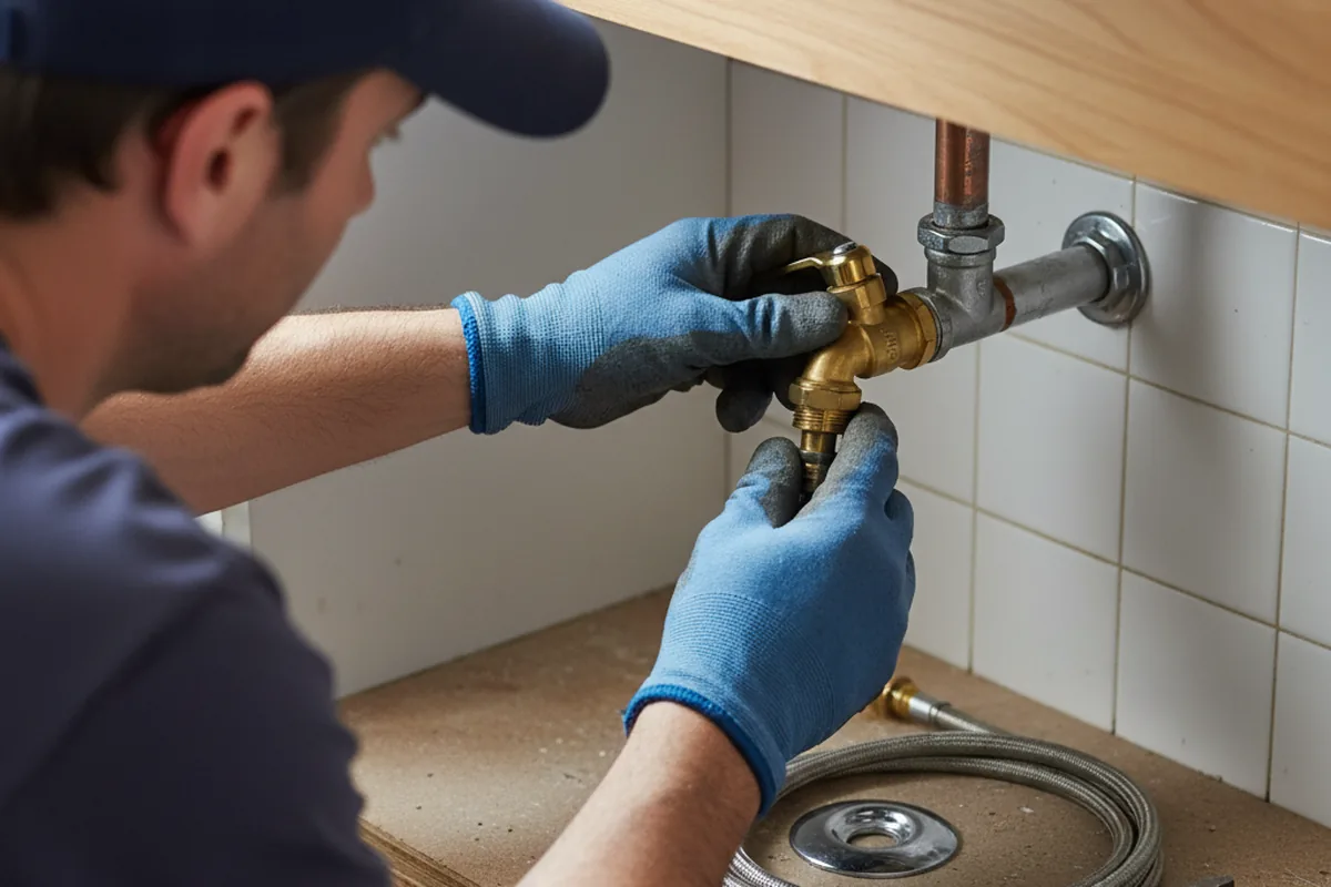 Shutoff valve and fitting work during Faucet and Fixture Repair in Fork